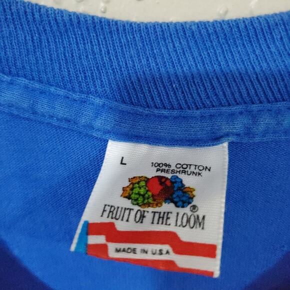 Vintage New Orleans T-Shirt Mens Large Blue Saxophone 90s Mardi Gras Streetwear - Picture 9 of 9